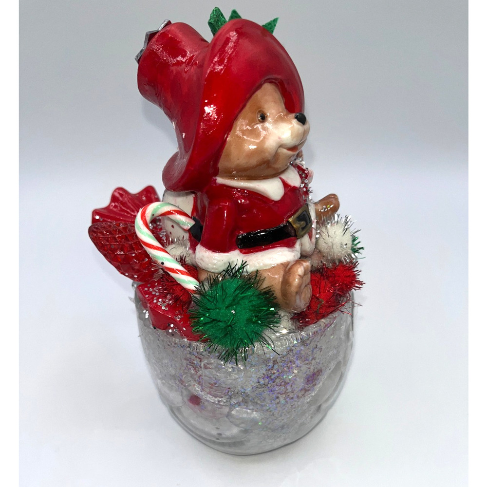 Vintage Christmas Candy Cane Santa Bear Santa Paws here,I've got the stash! OOAK - Picture 11 of 16